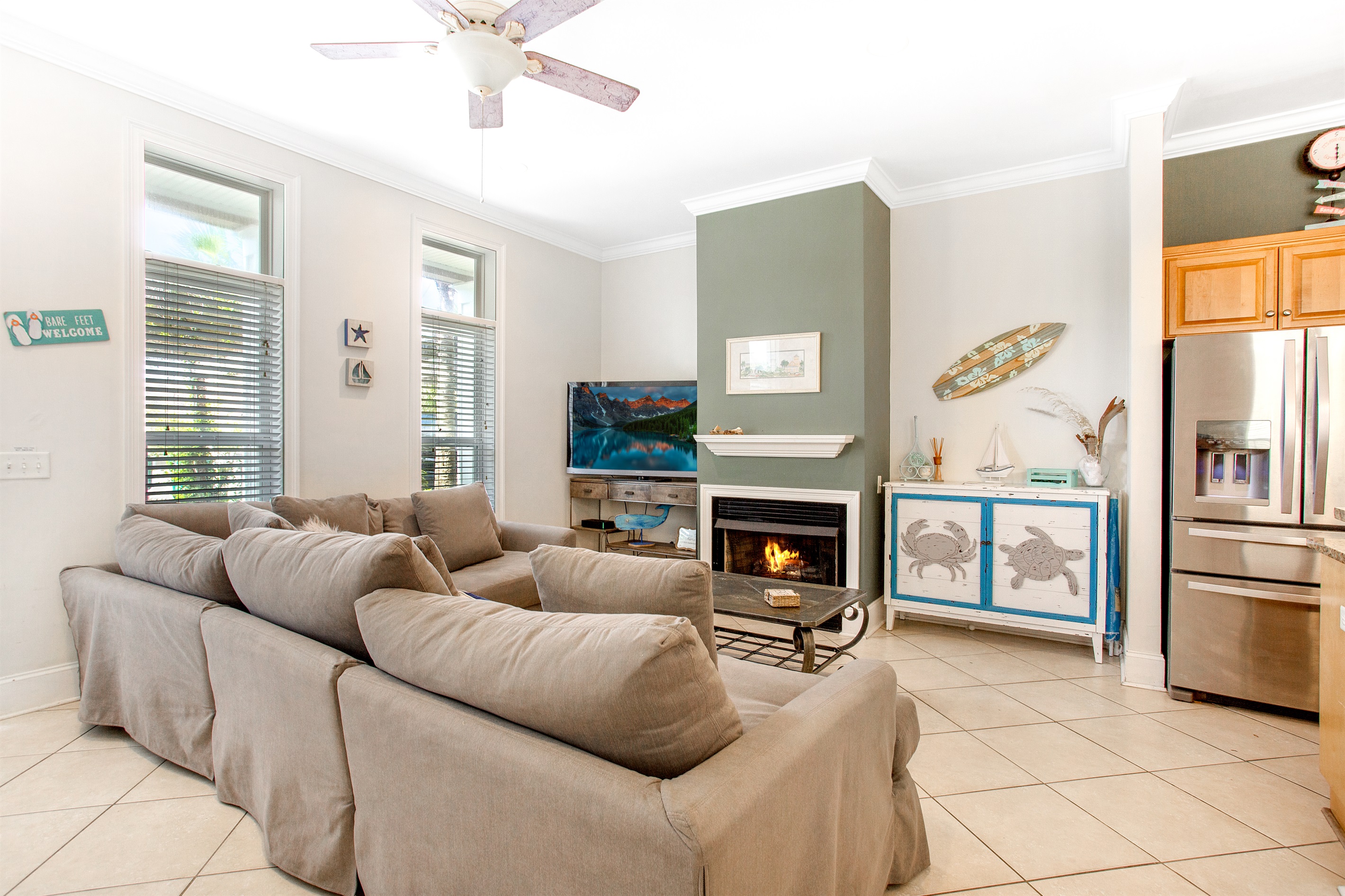 1st Floor Living Area with Flat Screen TV