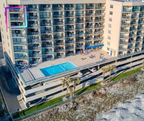 The Oceans of North Myrtle Beach beachside.  The condo is on the end second from the top.  Stunning views from this 10th floor condo.