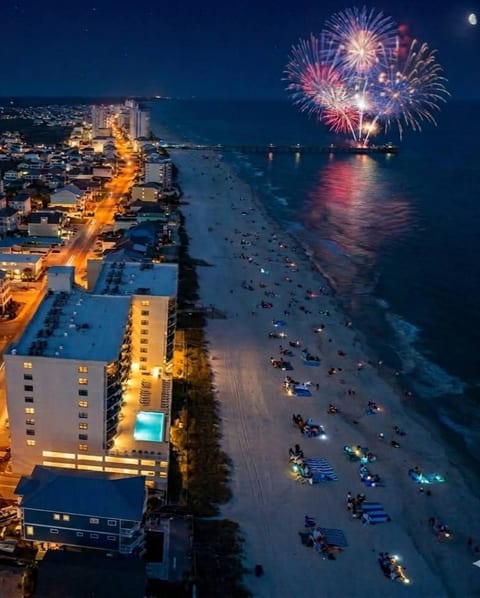 Fireworks from Cherry Grove Pier on the 4th of July hosted by the city of North Myrtle Beach
