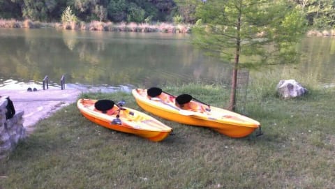 Our kayaks! A single & a 2 seater. New in 2022, two SUPs! pic coming soon.