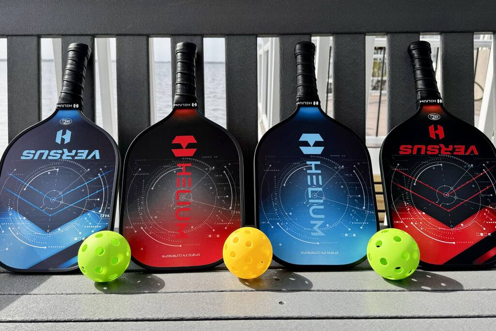 Pickleball rackets for you to use at the resort's pickleball court