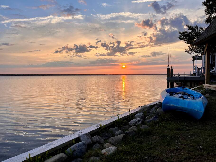 Use the kayak to explore the Back Bay