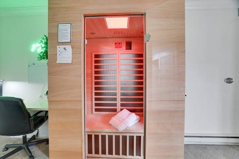 Let the stress melt away in our intimate two-person infrared sauna experience