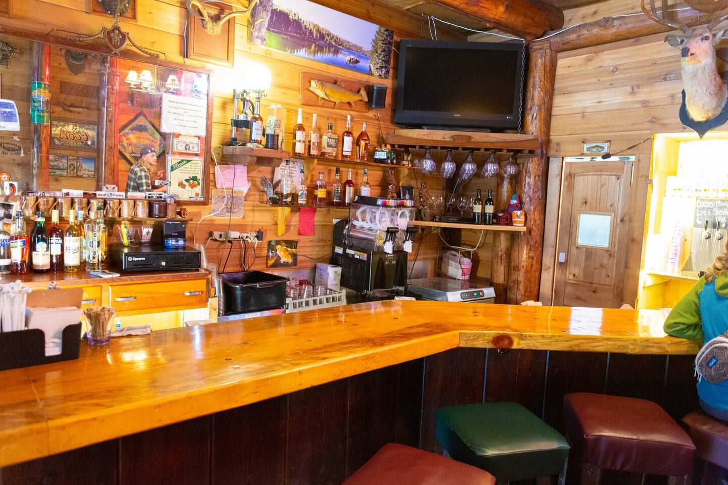 Full Bar at Lake Alpine Lodge. Cheers!