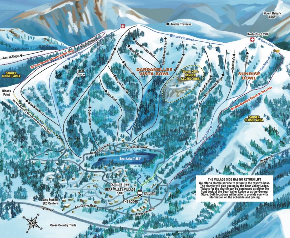 Back Side of Bear Valley Ski Resort | Ascend on Creekside Drive is just south of the Lodge