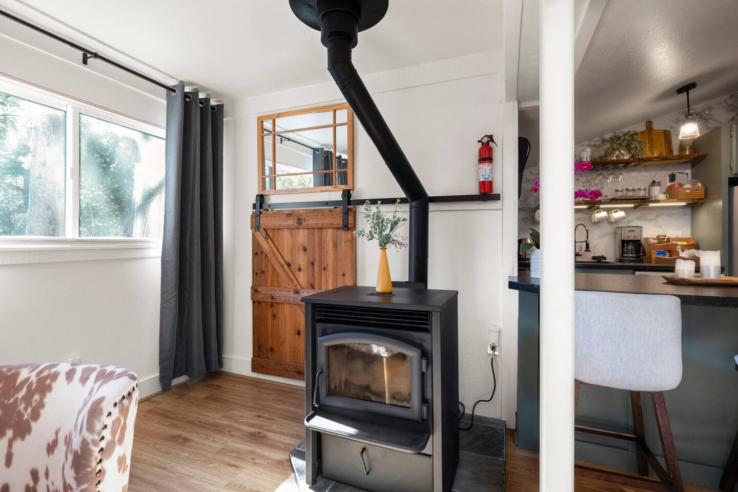 Cozy up by our Pellet Stove. Heats up the entire condo very efficiently.