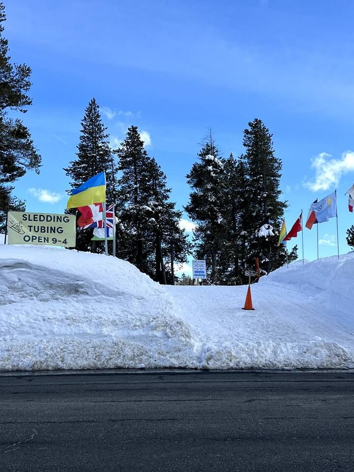 Sledding and Tubing and Snowshoeing, across the street from Bear Valley Complex. No need to drive!!!