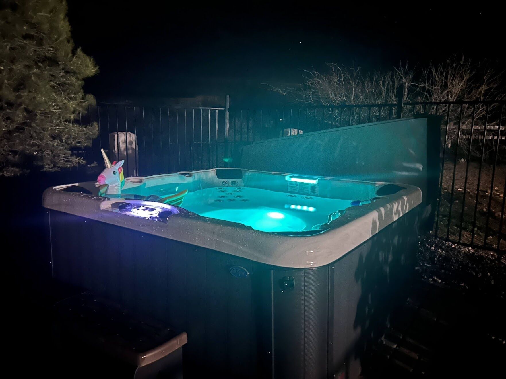 Hot tub at night under the starry skies
