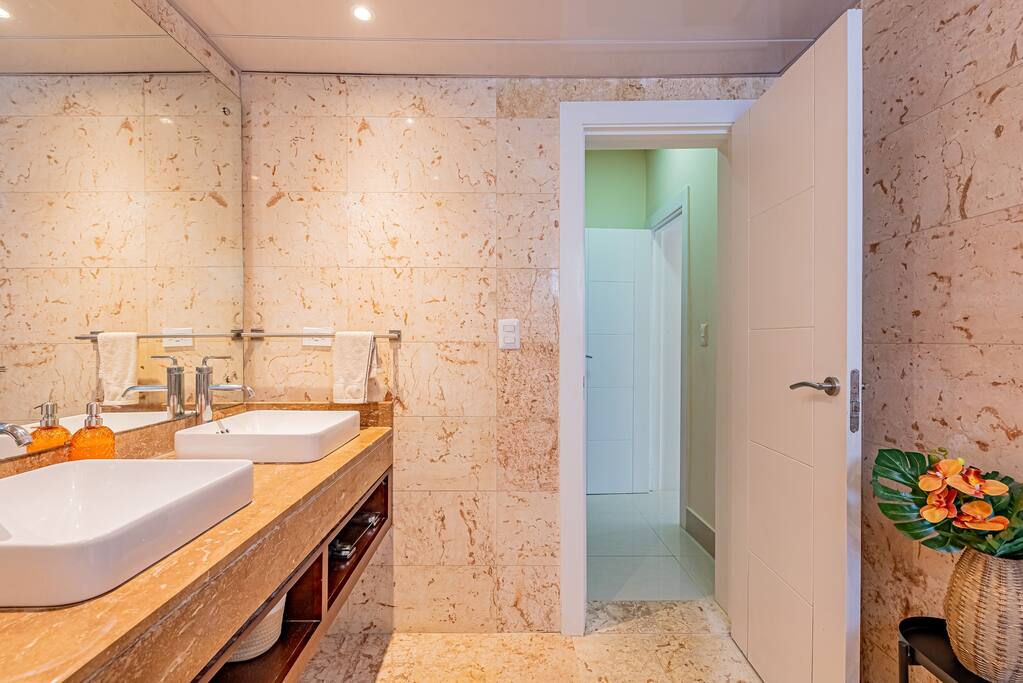 The closet is just through the door, and then the master bedroom