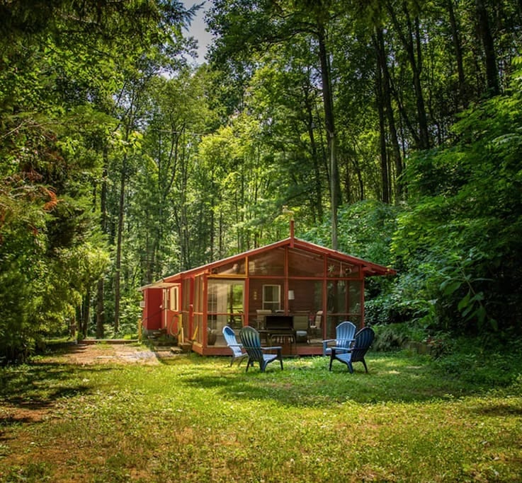 Off the main road, nestled in the woods