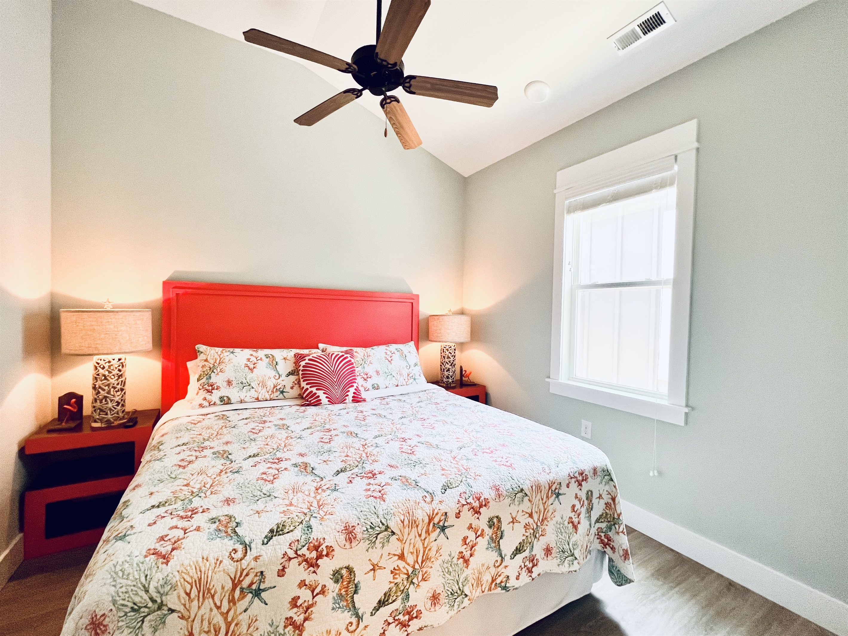 Curl up and drift off to dreamland in this cozy bedroom.