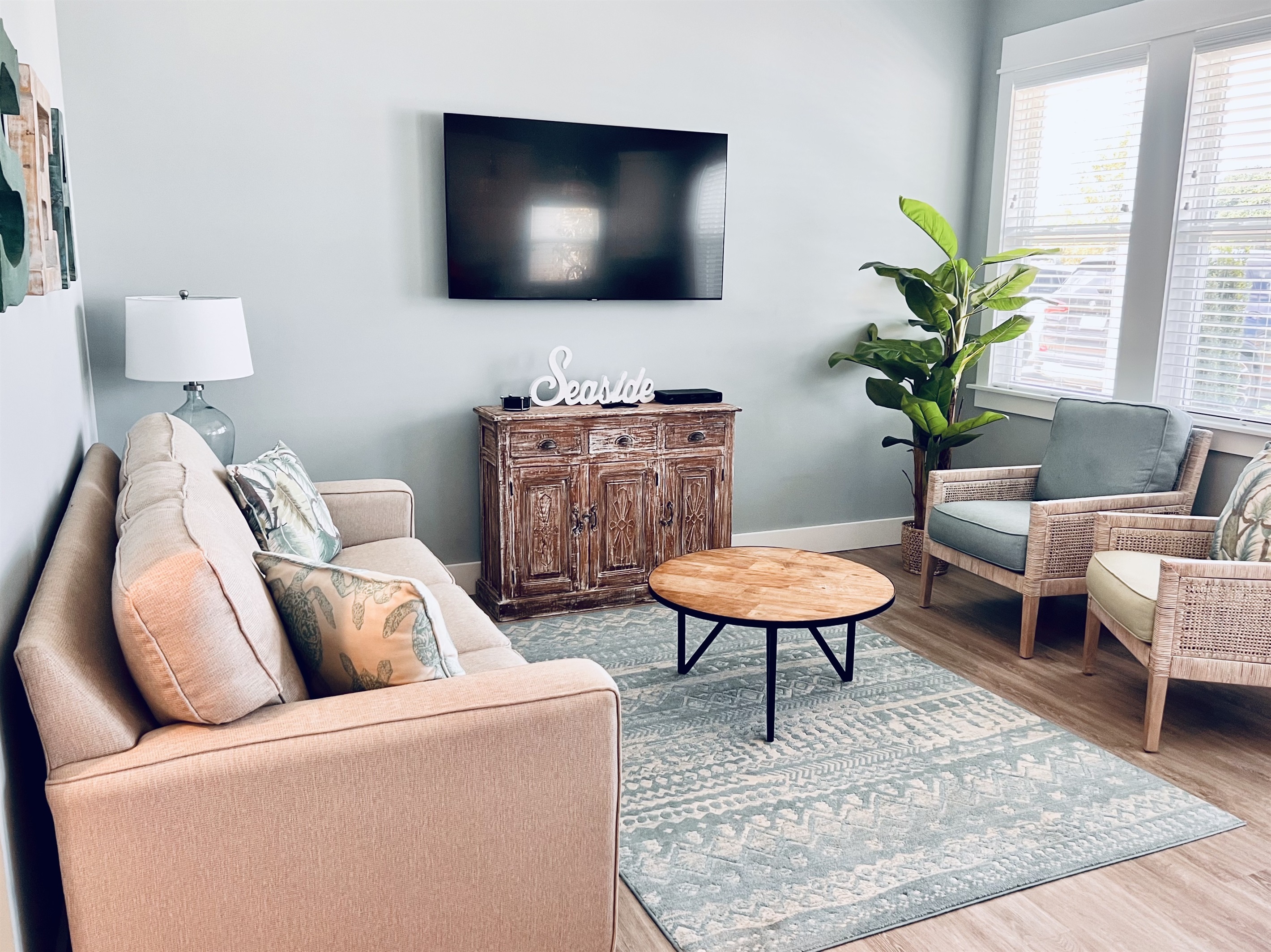 Enjoy movie nights or just kick back in this inviting living room.