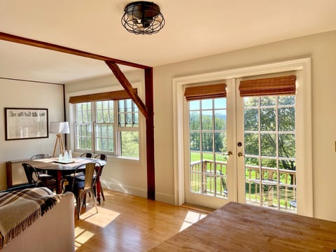 living and dining space with western views