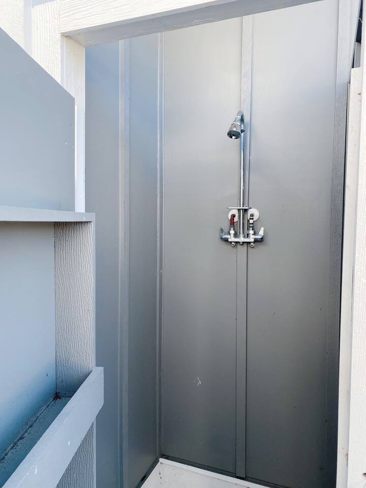 Outdoor shower.
