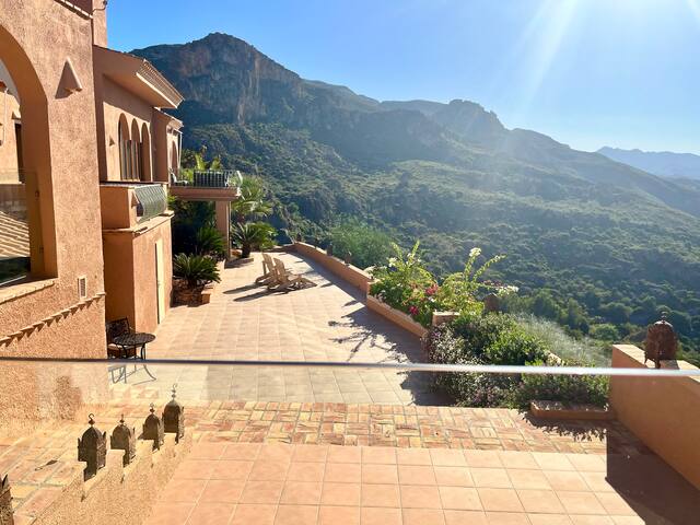 View from Open air chill out lounge. On to the lower terrace. 