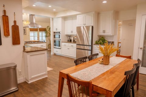 Fully updated appliances, well equipped for the cook!   A welcoming bar that seats 3 & dining seating  for 6.