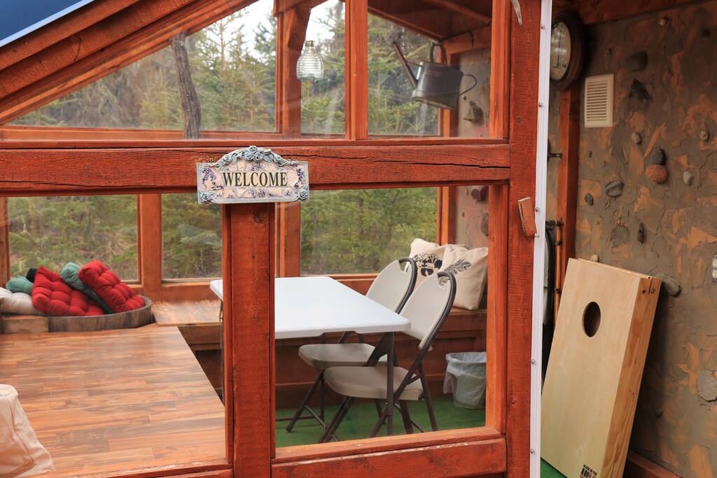 Converted Green House to multipurpose home!  Cornhole game available for outdoor play as well!