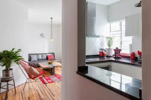 Kitchen and living room