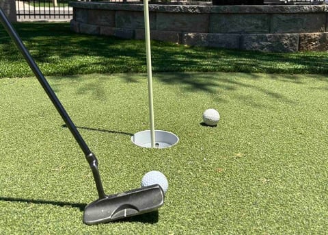 Practice on the 5 hole putting green before heading to the golf course. 5 courses within 5 miles.