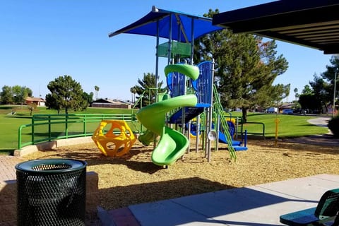 Brand new play equipment at park adjacent to complex.