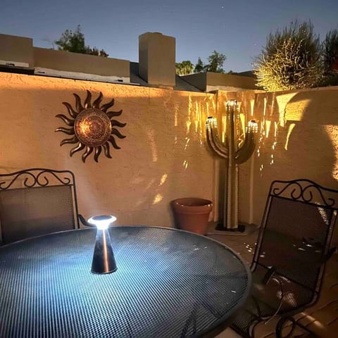 Light up your evening on the patio with our solar saguaro and table light