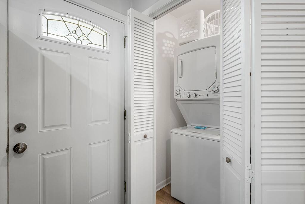 Washer and dryer are available in unit