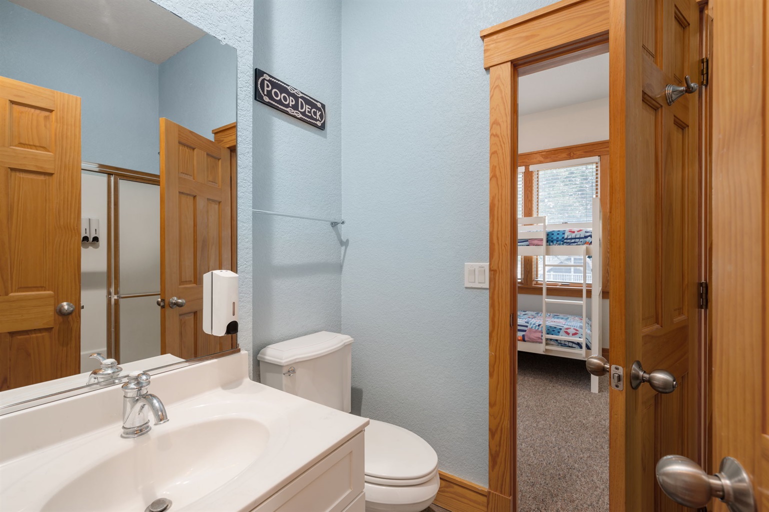 Bunk bedroom washroom.
