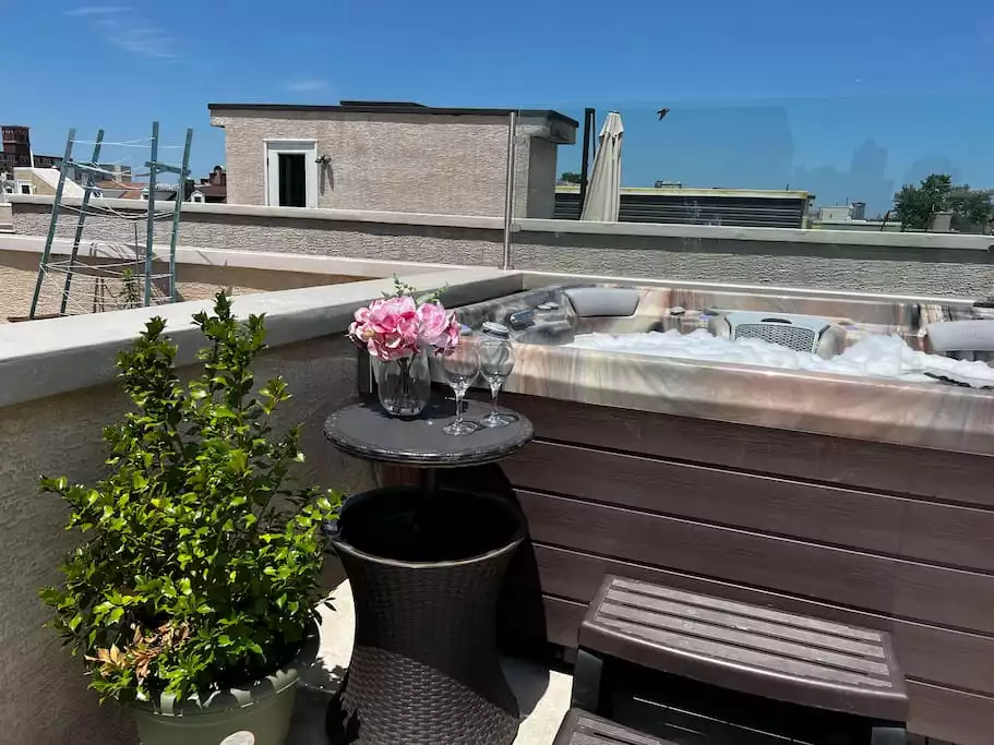 Our private Hot Tub is open year round