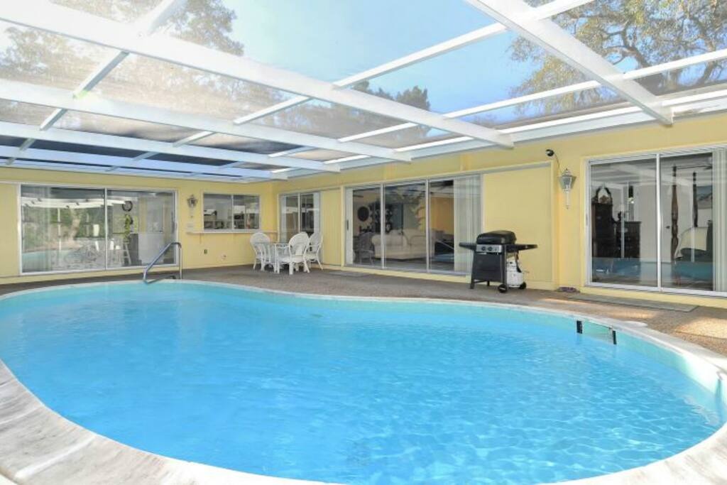 Pool lanai we added more 
 outdoor furniture