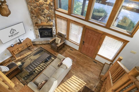 Main Level: Living Room with fireplace
