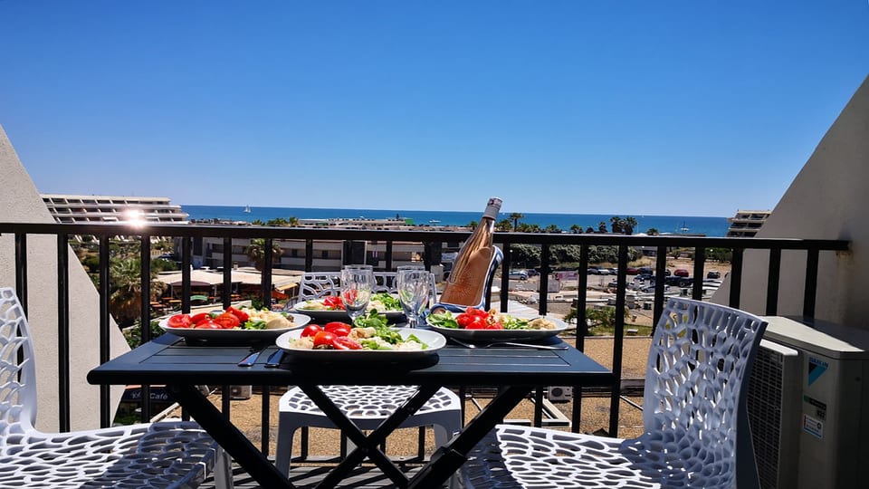 Gemütliches Studio Heliopolis H Int. Naturist Village mit Meerblick - Agde