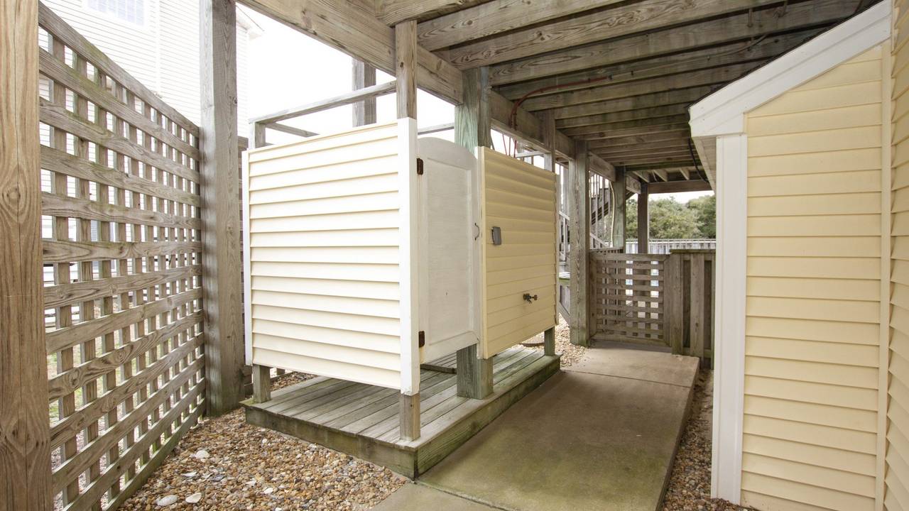 Outdoor shower.