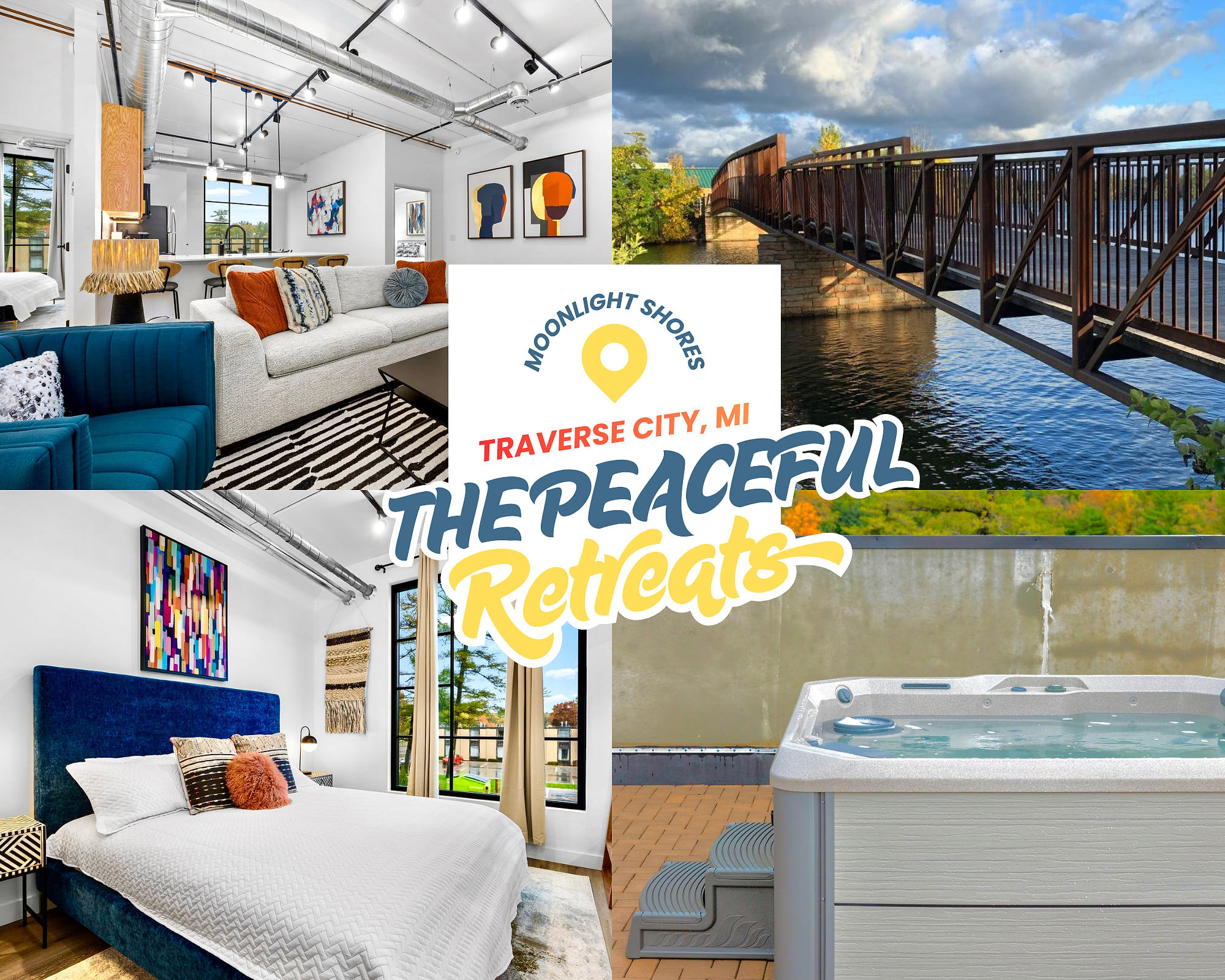 Stay close to everything, from wineries to the vibrant energy of Front Street then retreat to your brand-new condo, where two king bedrooms and rooftop hot tubs await.