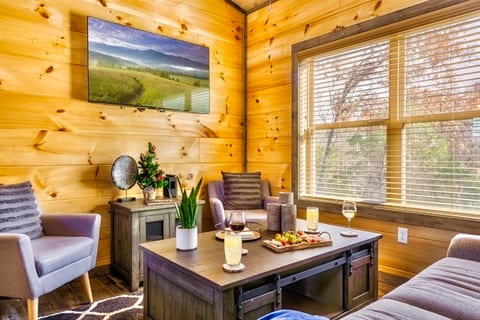 Snuggle up in the living room with your favorite beverage.