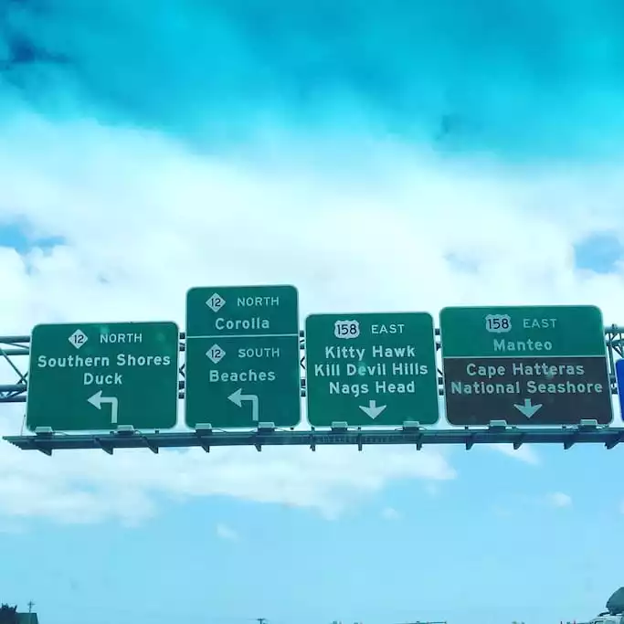 Isn't it amazing how your whole mood changes when you get to these signs? We are located in Kitty Hawk, which is close to so much that the Outer Banks has to offer.  We are 5 mins from these signs! - SERENDIPITY:  Amazing Ocean Views on Beach Rd - Kitty Hawk