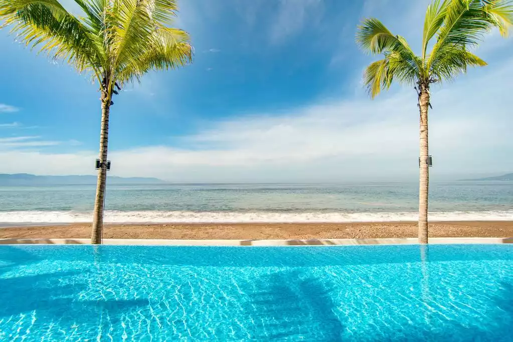 Exquisate infinity pool overlooking our beautiful beach.