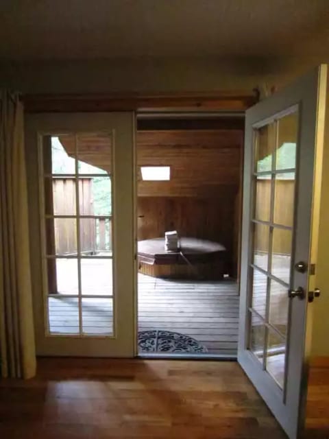 The hot tub is maintained and serviced between each guest for sanitation and quality.