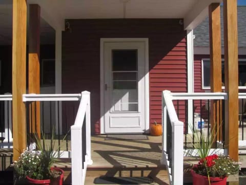 entry to the home at the rear.