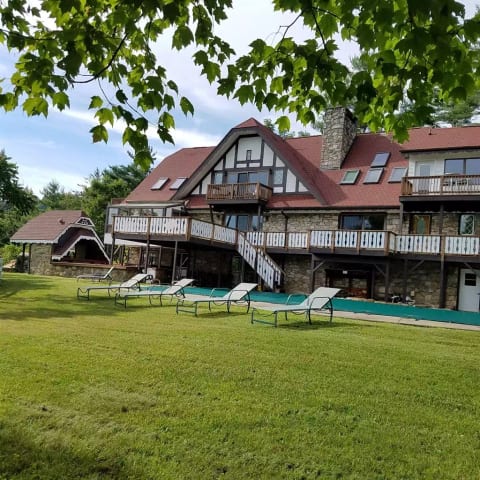 A spacious back yard provides lots of room for fun