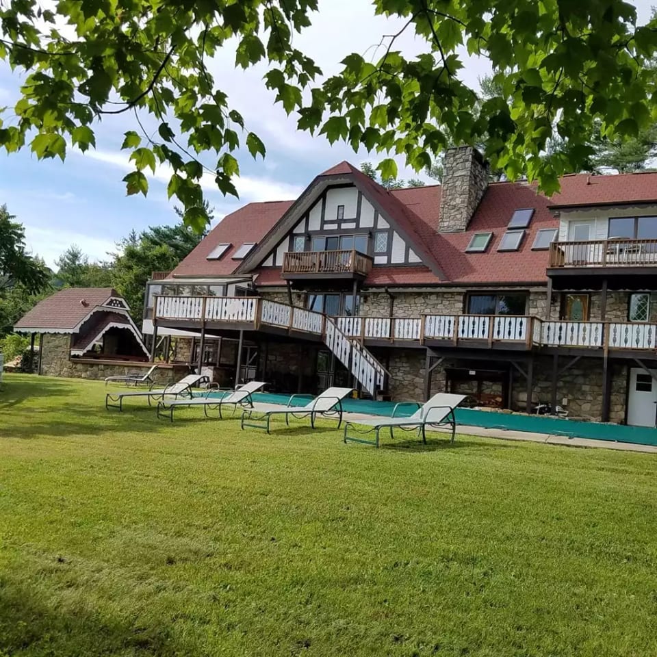 A spacious back yard provides lots of room for fun