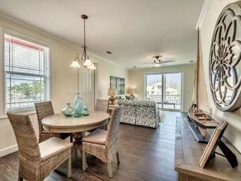 Open floor plan - kitchen, dining room and living room.