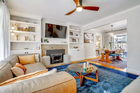 Thoughtfully curated decor with a comfortable and enlivening aesthetic invites you to make yourself at home.