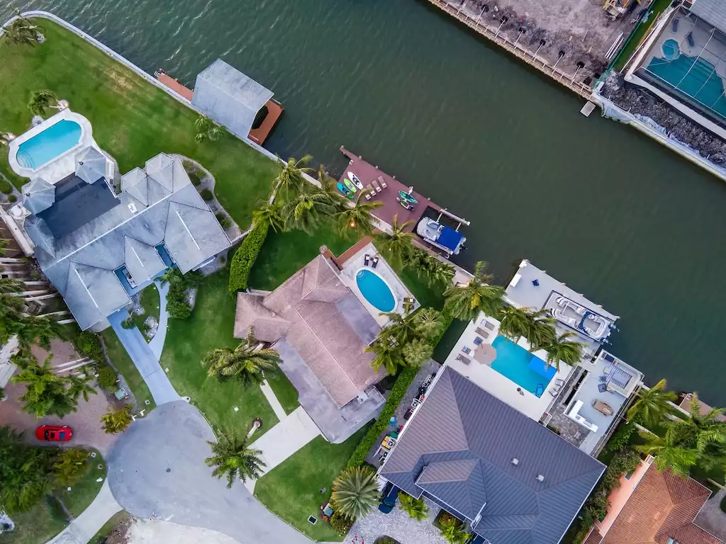 Aerial view of property