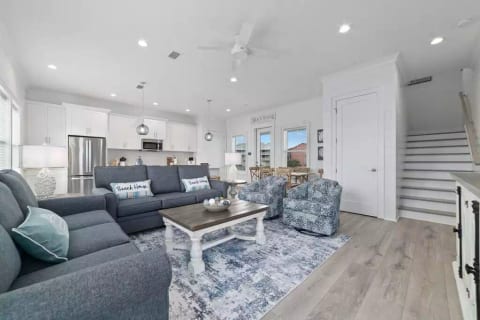 Open concept lets everyone stay involved in the conversation.