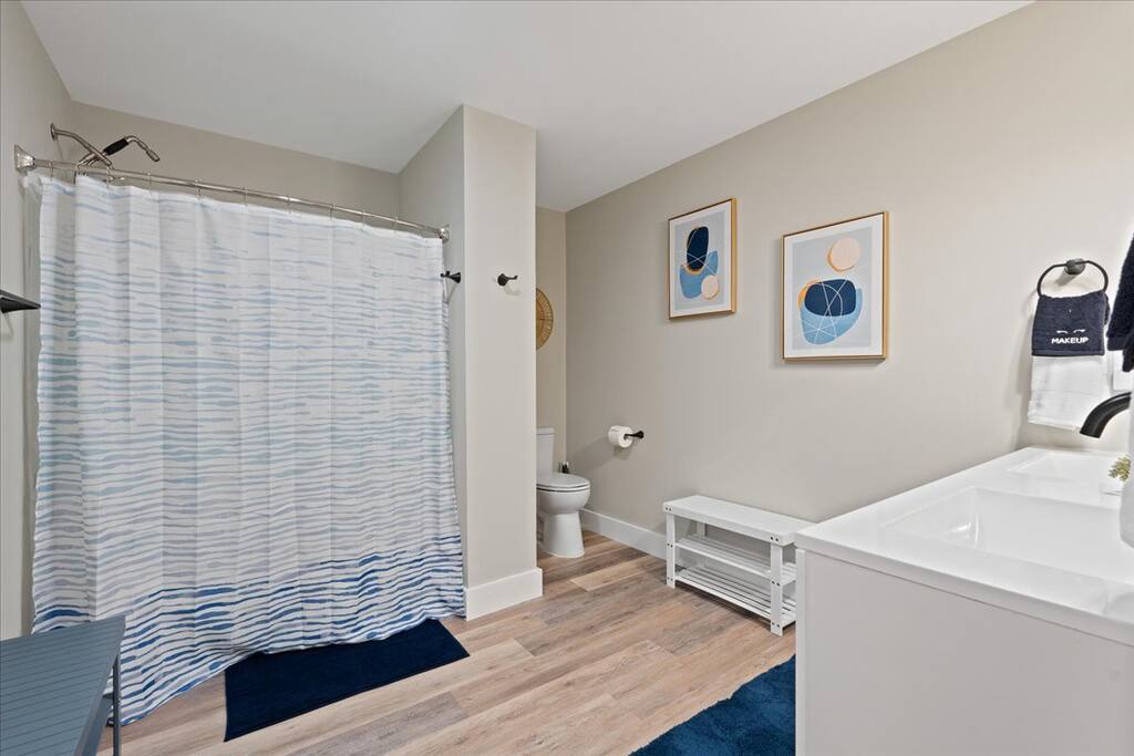 Unwind and Refresh: Our Extra Large Lower Level Full Bathroom with Bathtub, Shower, and Linen Closet is Your Personal Oasis of Comfort. - Season 4 Escape - McGaheysville