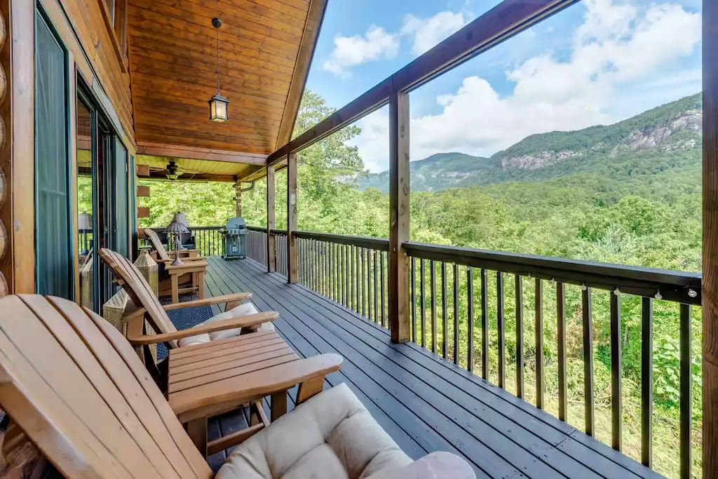 Back deck with quality Adirondack rockers