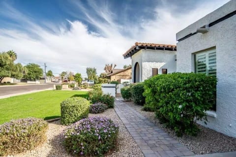 Path from driveway to front entrance.