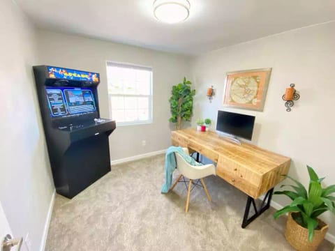 Office and arcade room