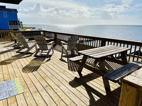 Sound views from first floor deck with plenty of seating