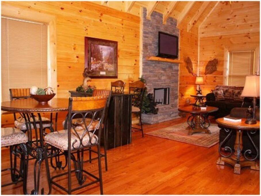 Living Room, Kitchen Table, and an Island